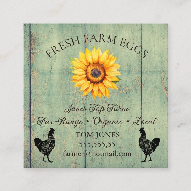 Rustic Chicken Egg Farmer Business Card | Poultry  (Front)
