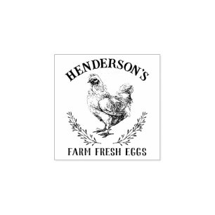 Rustic Chicken Egg Stamp