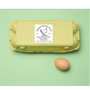Rustic Chicken Farm Business Black Text Square Sticker