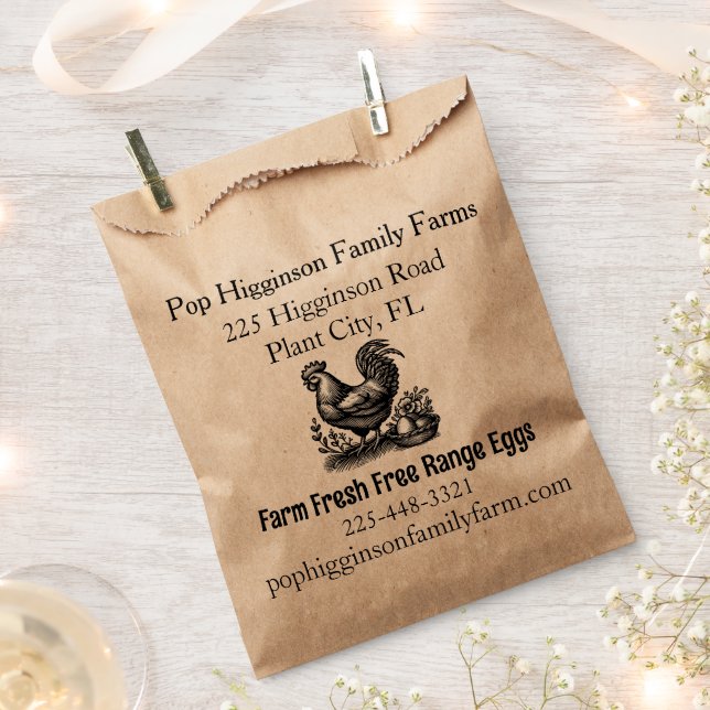 Rustic  Chicken Farm Favour Bags (Clipped)