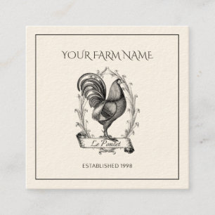 Rustic Chicken Farm Logo Square Business Card
