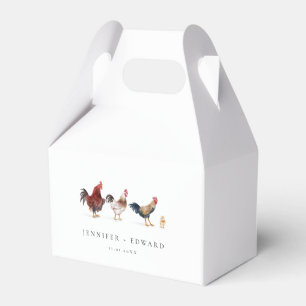 Rustic Chicken Farm Wedding Favour Box