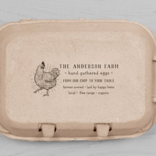 Rustic Chicken & Hand Written Type   Fresh Eggs Self-inking Stamp