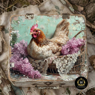 Rustic Chicken Lilac Blossoms Lace Decoupage Tissue Paper