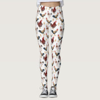 Rustic Chicken Pattern Leggings