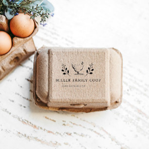Rustic Chicken Personalised Egg Carton Stamp
