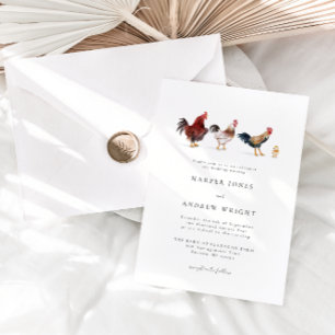 Rustic Chicken Wedding Invitation