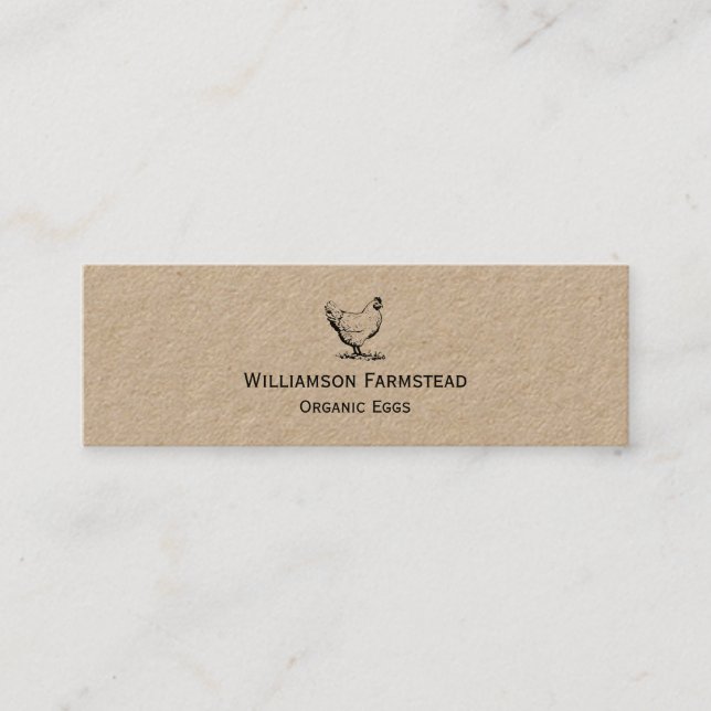 Rustic Chickens Farm|Farmers Market Organic Eggs Mini Business Card (Front)