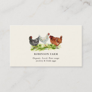 Rustic Chickens Hens Fresh eggs Farmer  Business Card
