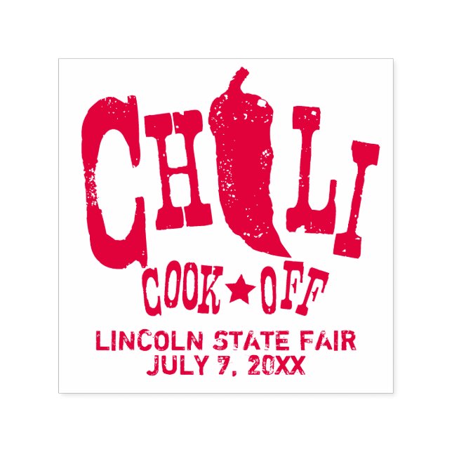 Rustic Chilli Cook Off Competition Self-inking Stamp (Design)