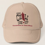 Rustic Chilli Cook Off Competition Trucker Hat<br><div class="desc">It's the Annual Chilli Cook-Off and this is perfect for your team. Customise the text to add the year and your team name (or competition name or Chilli Champ!) This design is on many other products perfect for the yearly event!</div>