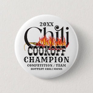 Rustic Chilli Cook Off Team Contest Winner Champio 6 Cm Round Badge