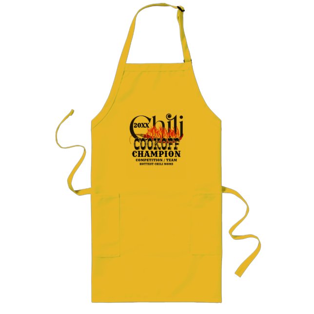 Rustic Chilli Cook Off Team Contest Winner Champio Long Apron (Front)