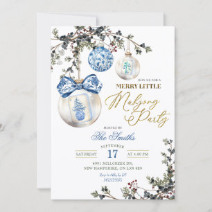 Rustic Chinoiseries Merry Little Mahjong Party Invitation