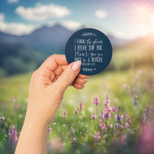 Rustic Christian Bible Verse Typography Classic Round Sticker