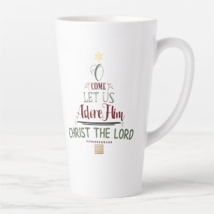 Rustic Christian Christmas Carol Typography Latte Mug