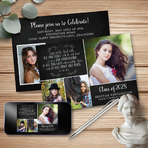 Rustic Christian Graduation Bible Verse Photo Invitation