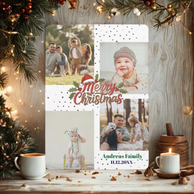 Rustic Christmas 4 Photo  Holiday Card (Creator Uploaded)