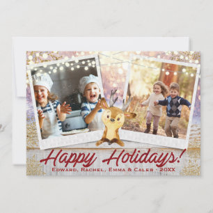 Rustic Christmas   Any Two Photos   Frame Collage Holiday Card