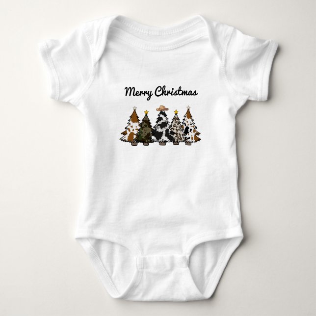 Rustic Christmas Baby Bodysuit (Front)
