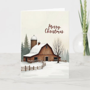 Rustic Christmas Barn Card