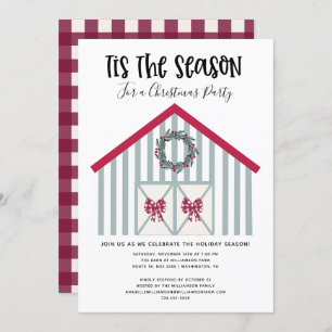 Rustic Christmas Barn Country Christmas Party Inv Invitation