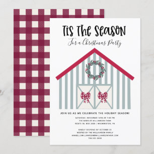 Rustic Christmas Barn Country Christmas Party Invitation