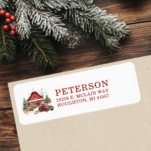 Rustic Christmas Barn Return Address