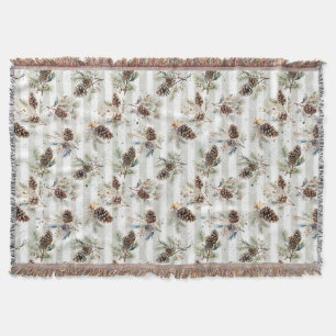 Rustic Christmas Boho Pattern  Throw Blanket