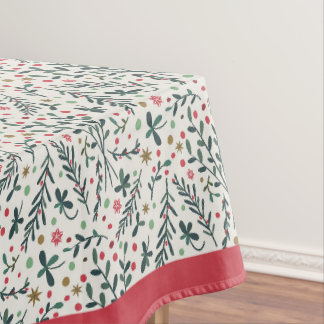 Rustic Christmas Branch & Stars Pattern Tablecloth