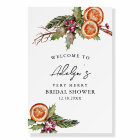 Rustic Christmas Bridal Shower Welcome Sign