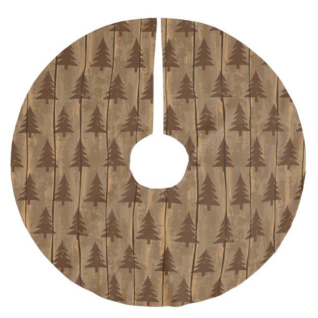 Rustic Christmas Brushed Polyester Tree Skirt (Front)