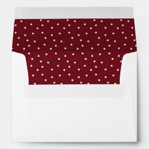 Rustic Christmas Burgundy & White Polka Dots  Envelope