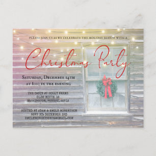 Rustic Christmas Cabin Christmas Party Invitation