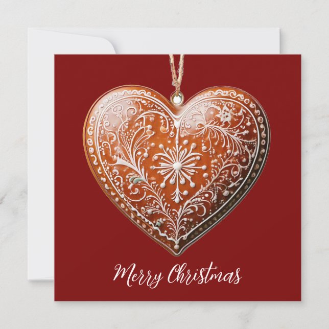 Rustic Christmas Cookie Decorated Traditional Holiday Card (Front)