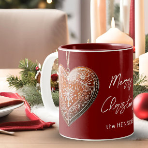 Rustic Christmas Cookie Decorated Traditional Two-Tone Coffee Mug