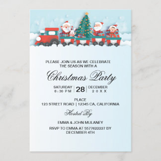 Rustic Christmas country corporate mistletoe light Invitation