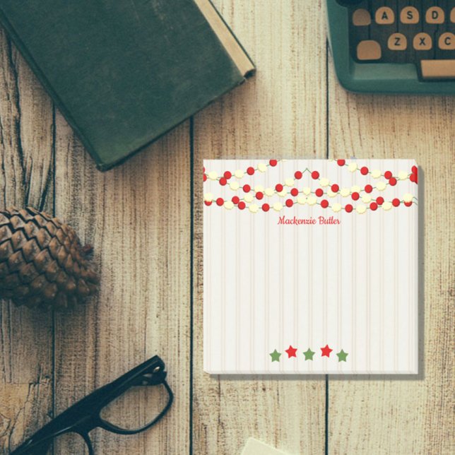 Rustic Christmas Cranberry and Popcorn Post-it Notes (Creator Uploaded)