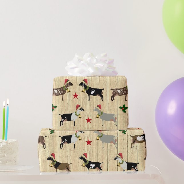Rustic Christmas Dairy Goat Herd Wrapping Paper (Party Gifts)