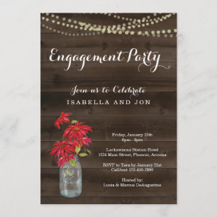 Rustic Christmas Engagement Party Invitation