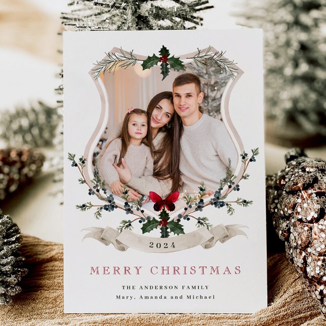Rustic Christmas Family Photo Holiday Card (Creator Uploaded)