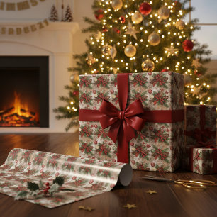 Rustic Christmas Farmhouse Cosy Holiday Wrapping Paper