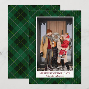 Rustic Christmas Farmhouse Flannel Holiday Phtoto Card