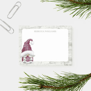 Rustic Christmas Gnome Name Template Post-it Notes