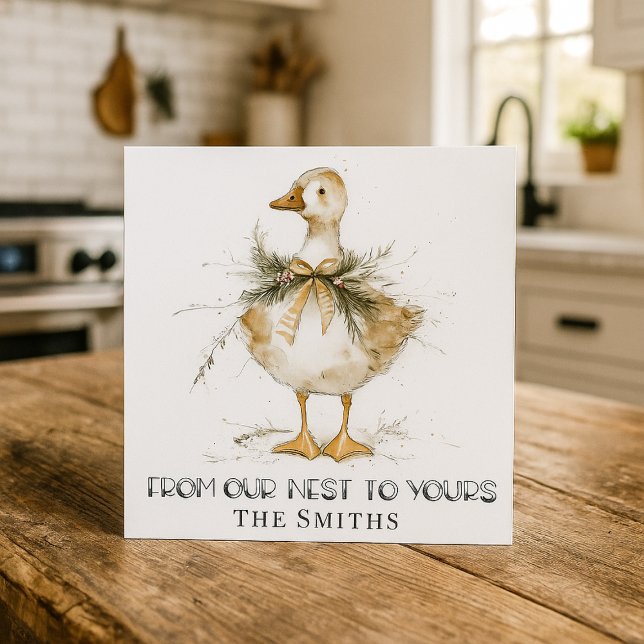 Rustic Christmas Goose Duck Card (Creator Uploaded)