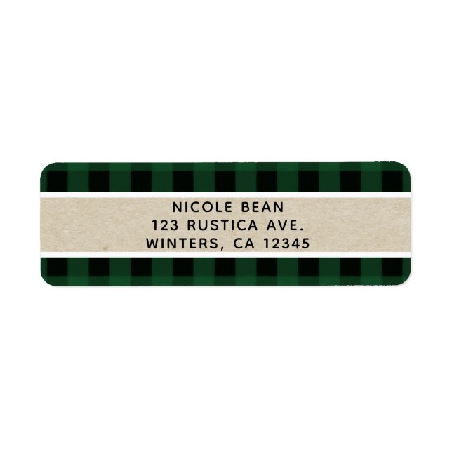 Rustic Christmas Holiday Green Buffalo Plaid Kraft (Front)
