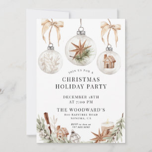 Rustic Christmas Holiday Party Invitation