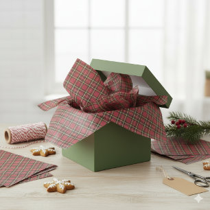 Rustic Christmas Holiday Red Tartan Plaid Tissue Paper