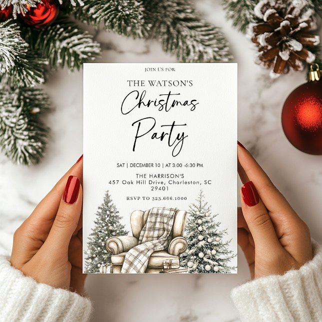 Rustic Christmas Holiday Tree  Invitation (Creator Uploaded)