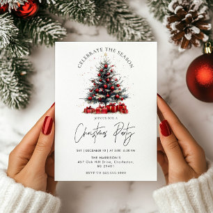 Rustic Christmas Holiday Tree Invitation,Festive  Invitation
